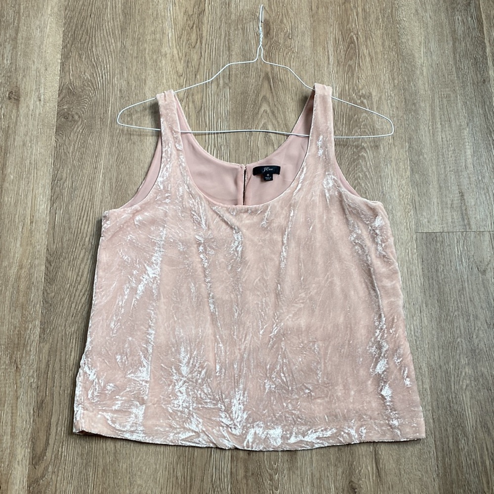 J. Crew Blush pink camisole. Velvet tank top Size 6